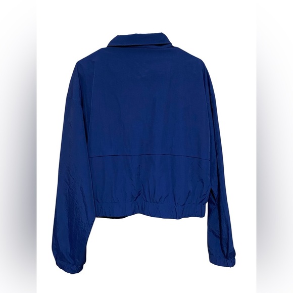 CiSONO Navy Blue Cropped Windbreaker Zip Front Woman’s Jacket Size Large. - Picture 2 of 9
